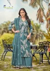 Kalki By Karissa Vatican Foil Printed A Line Plazzo Suits